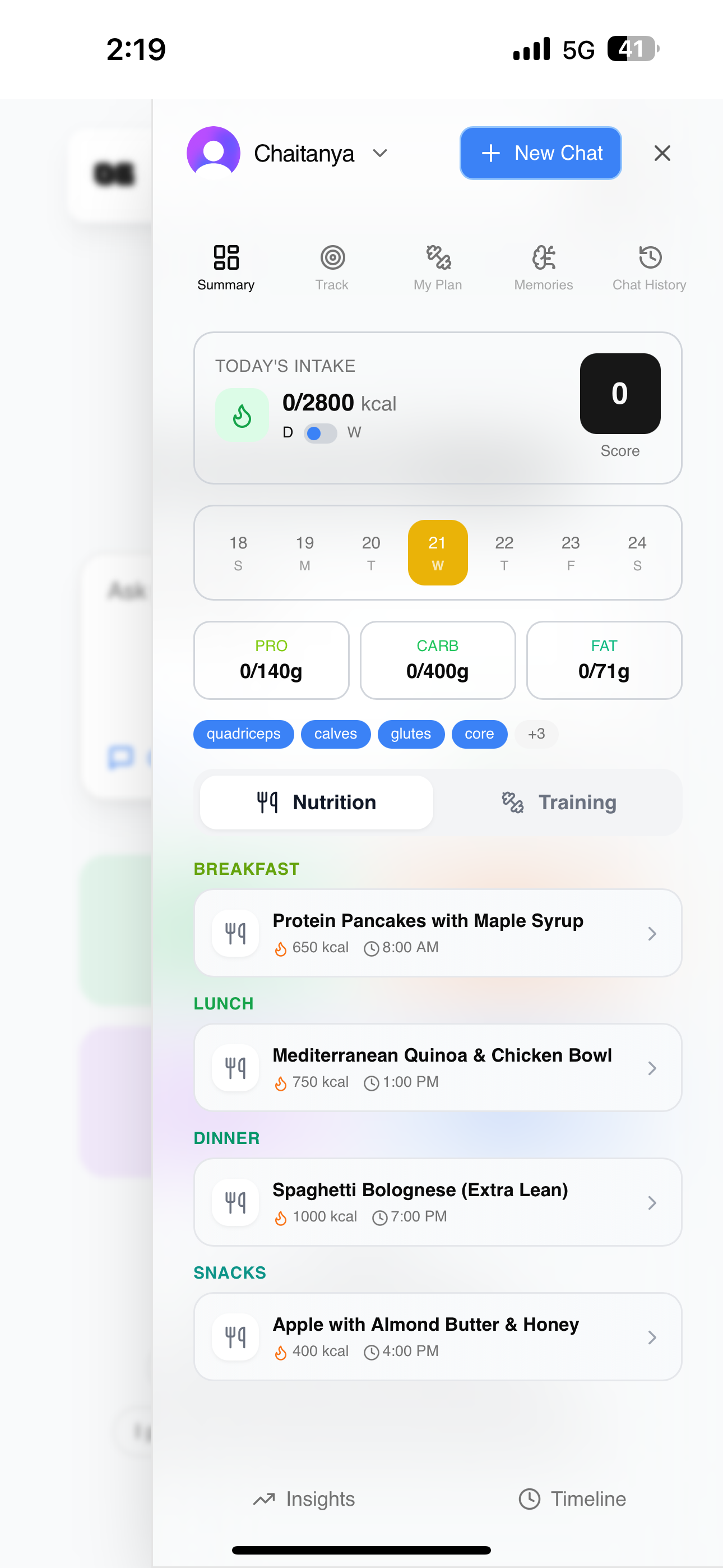 AI-generated workout plan summary
